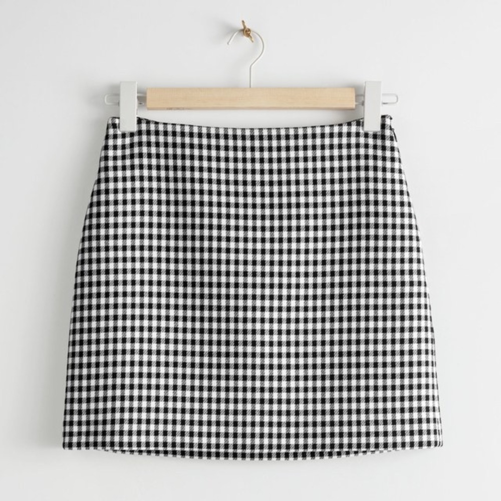 & Other Stories Gingham Mini Skirt | size 2